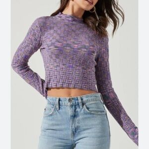 New ASTR the Label Izzy top purple crop